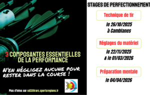 Stage de perfectionnement : réglage de l'arc